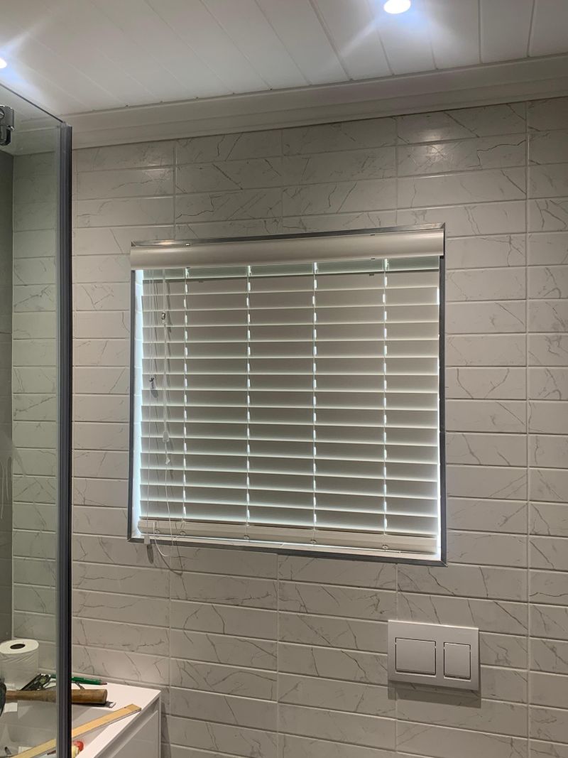 Dark wood venetian blinds